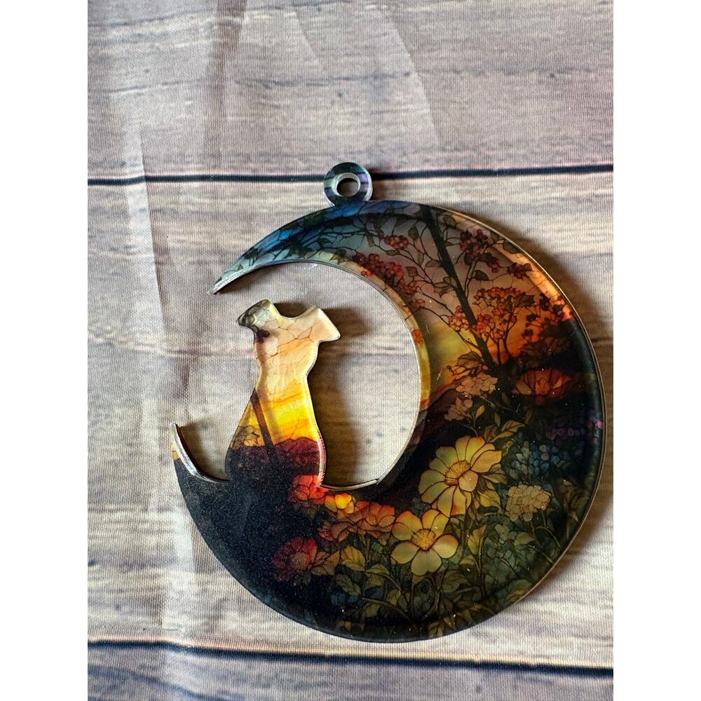 Dog Ornament Suncatcher Loss of Dog Sympathy Remembrance Gift in Memory 4" - Picture 4 of 4